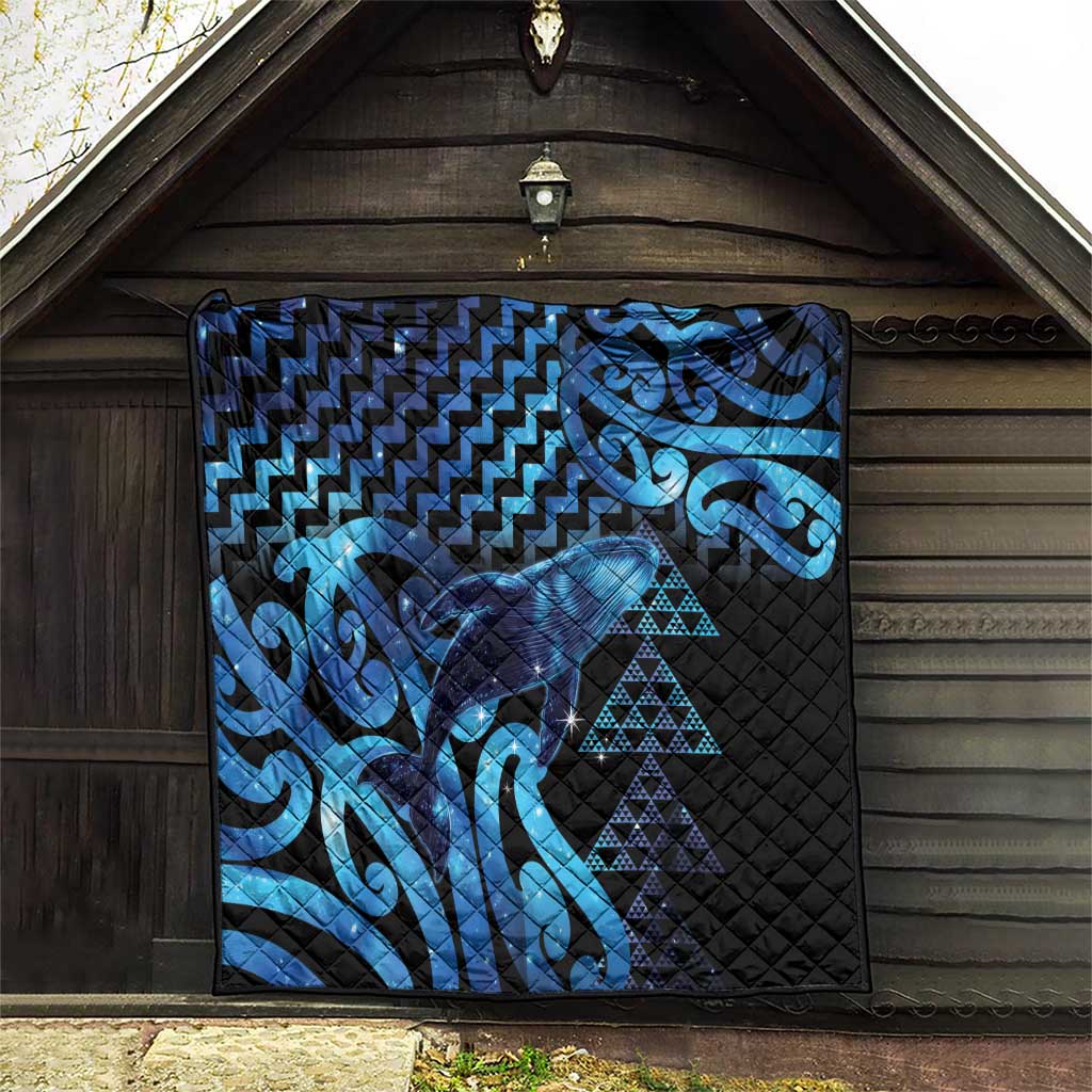 Humpback Whale Matariki New Zealand Quilt NZ Maori Paikea Poutama Luxury Blue
