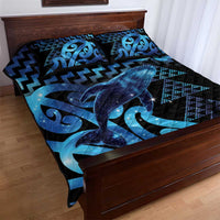 Humpback Whale Matariki New Zealand Quilt Bed Set NZ Maori Paikea Poutama Luxury Blue