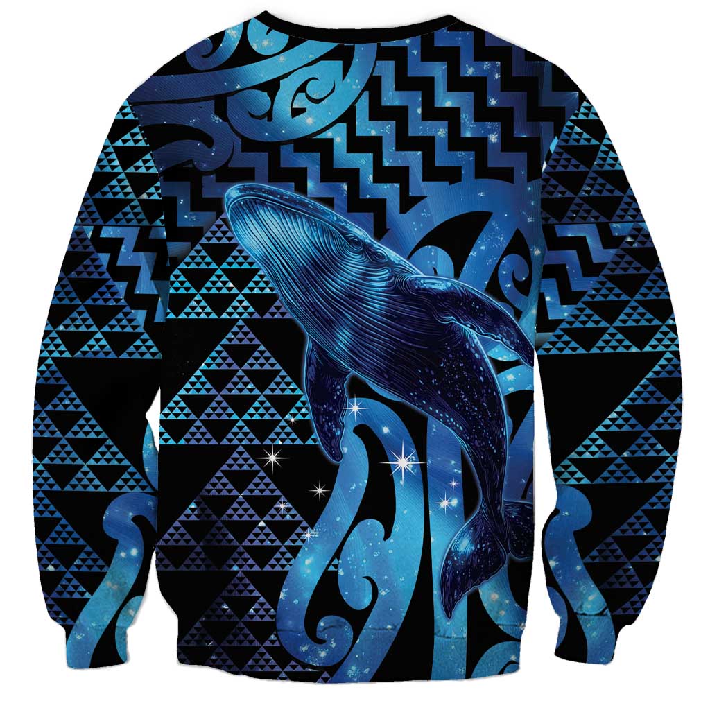 Humpback Whale Matariki New Zealand Sweatshirt NZ Maori Paikea Poutama Luxury Blue LT14 - Polynesian Pride