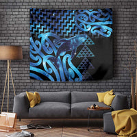 Humpback Whale Matariki New Zealand Tapestry NZ Maori Paikea Poutama Luxury Blue