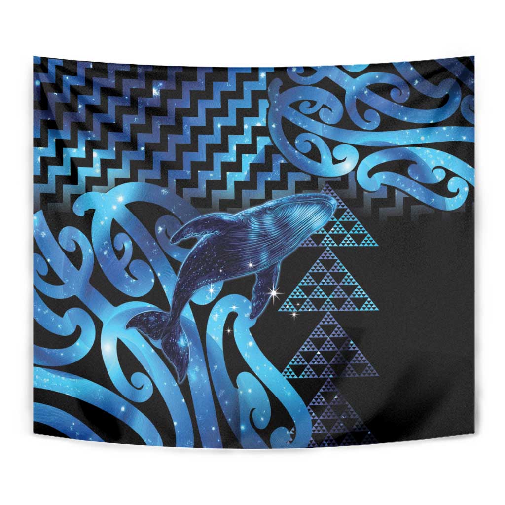 Humpback Whale Matariki New Zealand Tapestry NZ Maori Paikea Poutama Luxury Blue