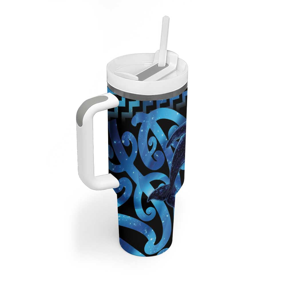 Humpback Whale Matariki New Zealand Tumbler With Handle NZ Maori Paikea Poutama Luxury Blue