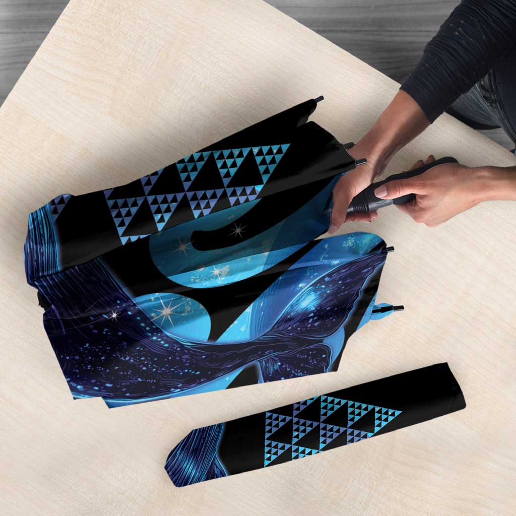 Humpback Whale Matariki New Zealand Umbrella NZ Maori Paikea Poutama Luxury Blue LT14 - Polynesian Pride