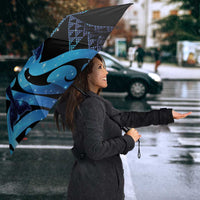 Humpback Whale Matariki New Zealand Umbrella NZ Maori Paikea Poutama Luxury Blue LT14 - Polynesian Pride