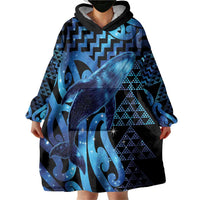 Humpback Whale Matariki New Zealand Wearable Blanket Hoodie NZ Maori Paikea Poutama Luxury Blue