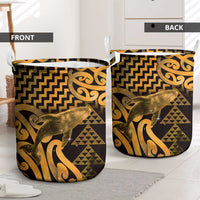 Humpback Whale Matariki New Zealand Laundry Basket NZ Maori Paikea Poutama Luxury Gold