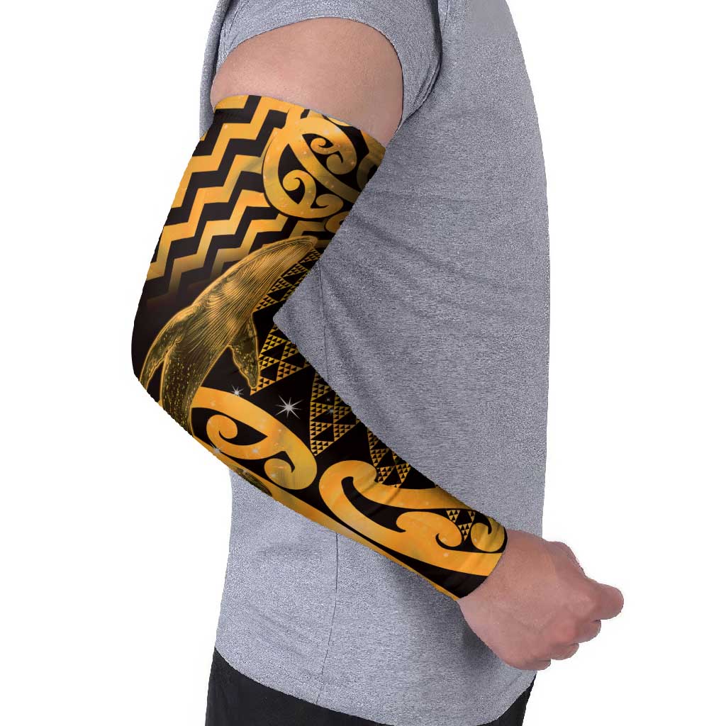 Humpback Whale Matariki New Zealand Arm Sleeves NZ Maori Paikea Poutama Luxury Gold