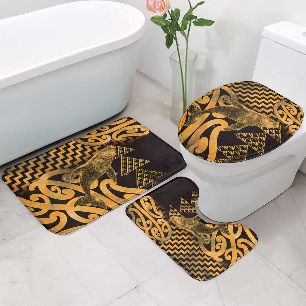 Humpback Whale Matariki New Zealand Bathroom Set NZ Maori Paikea Poutama Luxury Gold