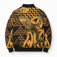 Humpback Whale Matariki New Zealand Bomber Puffer Jacket NZ Maori Paikea Poutama Luxury Gold