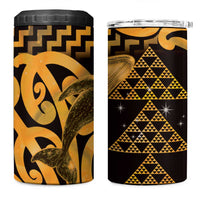 Humpback Whale Matariki New Zealand 4 in 1 Can Cooler Tumbler NZ Maori Paikea Poutama Luxury Gold LT14 One Size: 16 oz Gold - Polynesian Pride