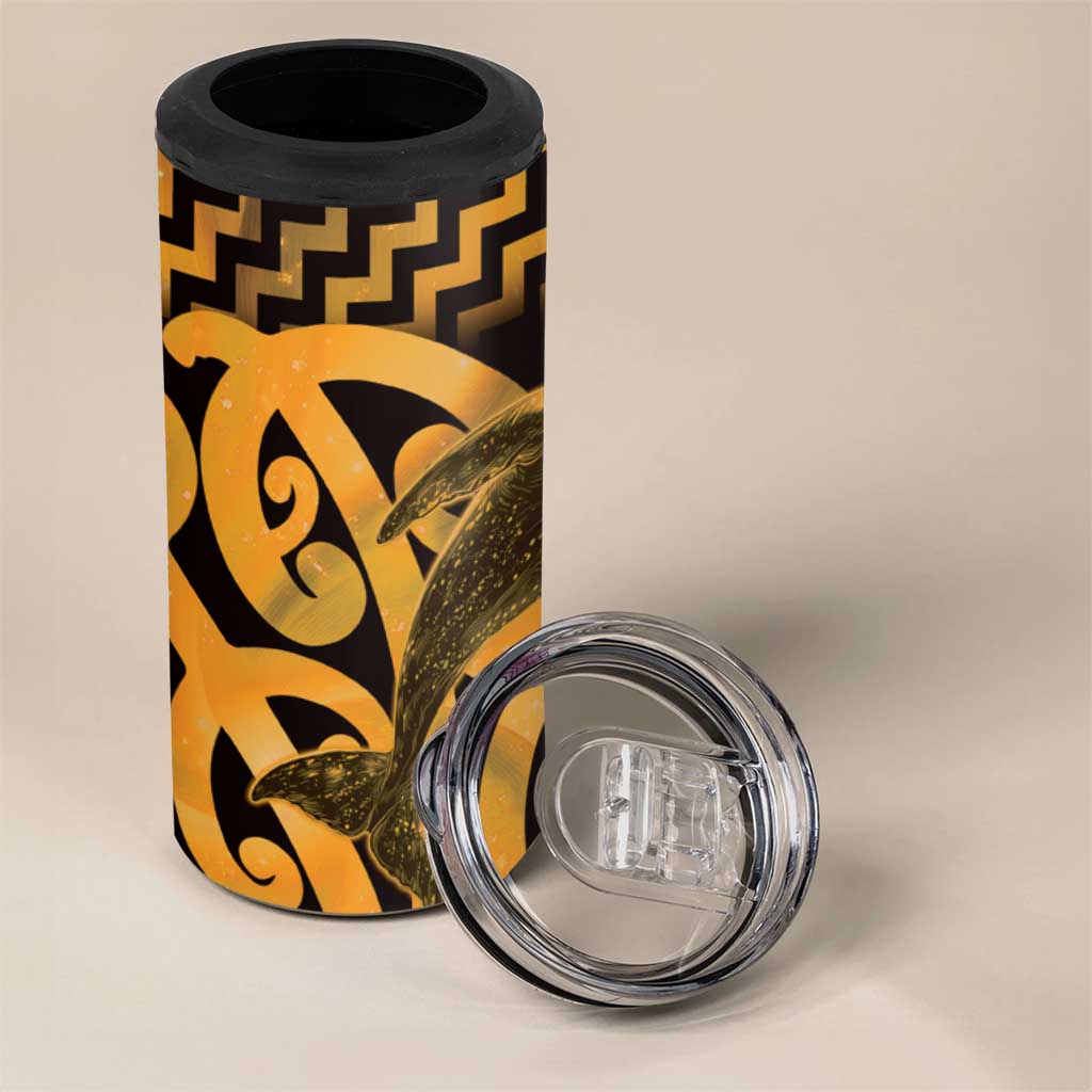 Humpback Whale Matariki New Zealand 4 in 1 Can Cooler Tumbler NZ Maori Paikea Poutama Luxury Gold LT14 - Polynesian Pride