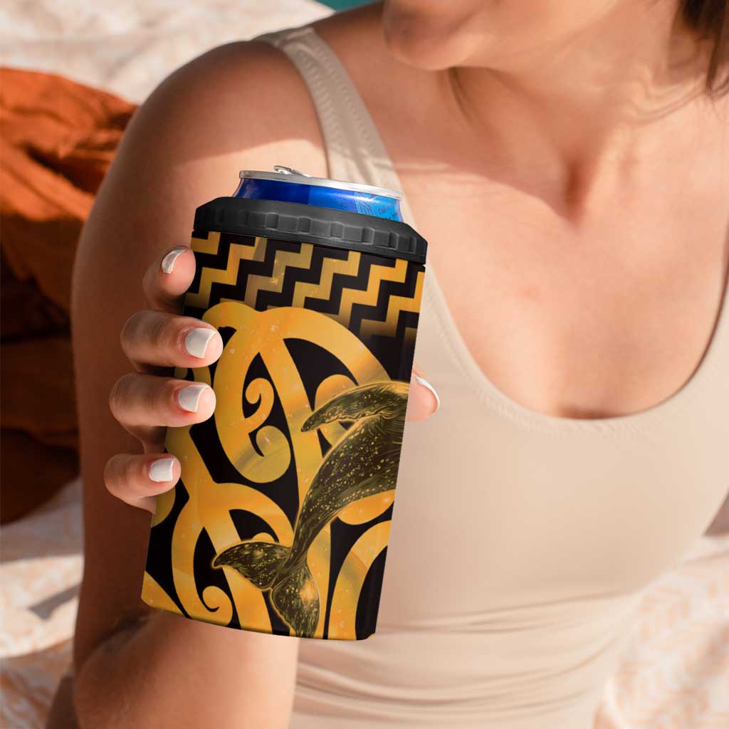 Humpback Whale Matariki New Zealand 4 in 1 Can Cooler Tumbler NZ Maori Paikea Poutama Luxury Gold LT14 - Polynesian Pride