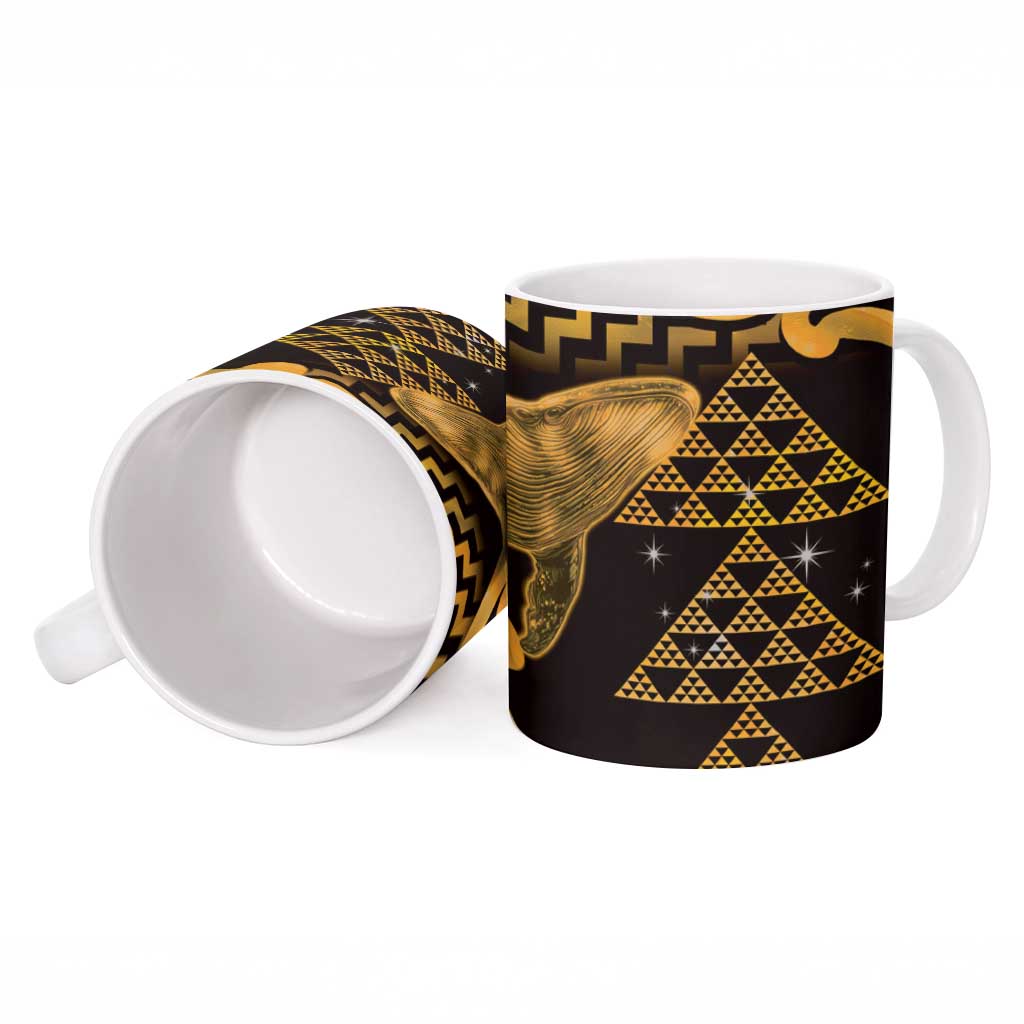 Humpback Whale Matariki New Zealand Ceramic Mug NZ Maori Paikea Poutama Luxury Gold LT14 - Polynesian Pride