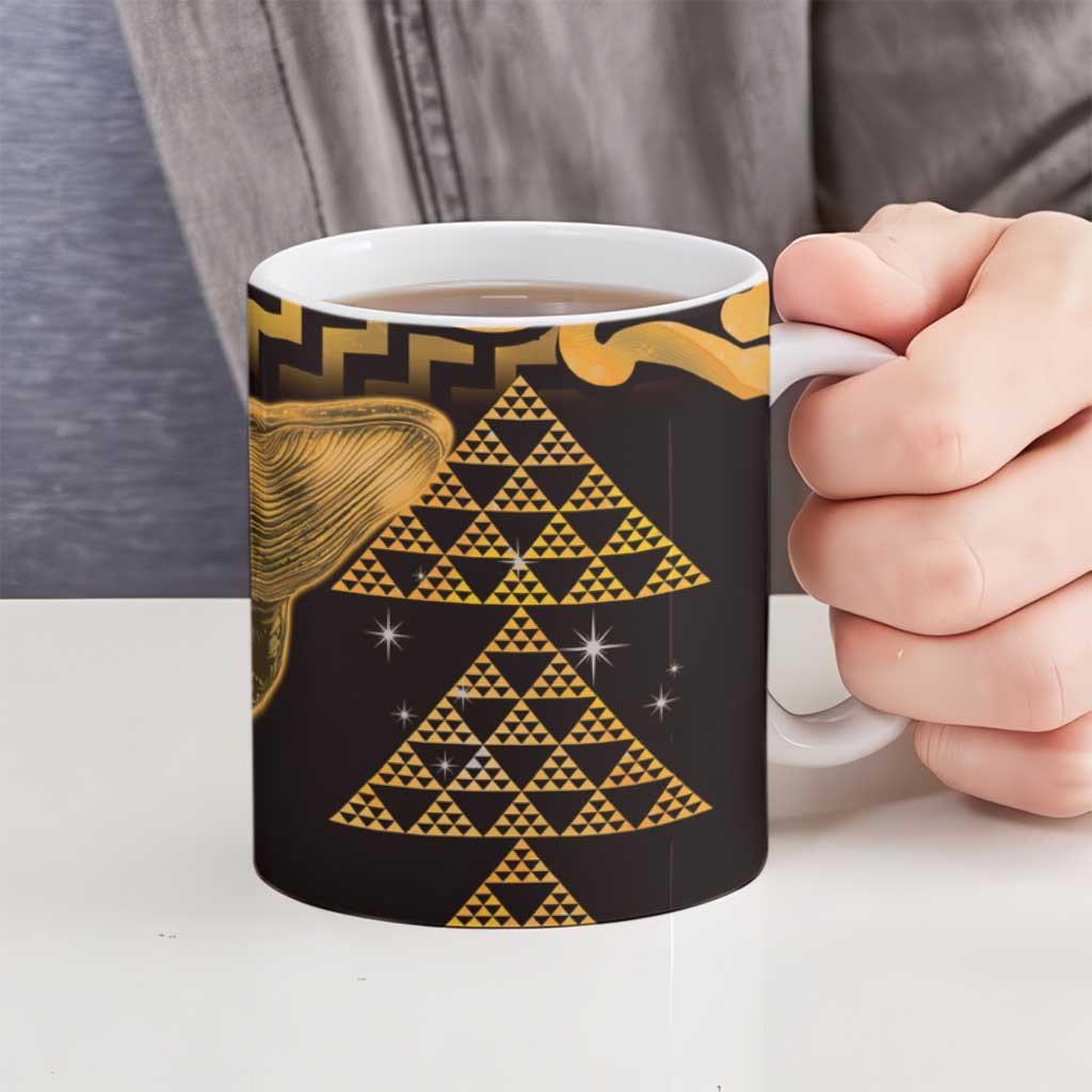 Humpback Whale Matariki New Zealand Ceramic Mug NZ Maori Paikea Poutama Luxury Gold LT14 - Polynesian Pride