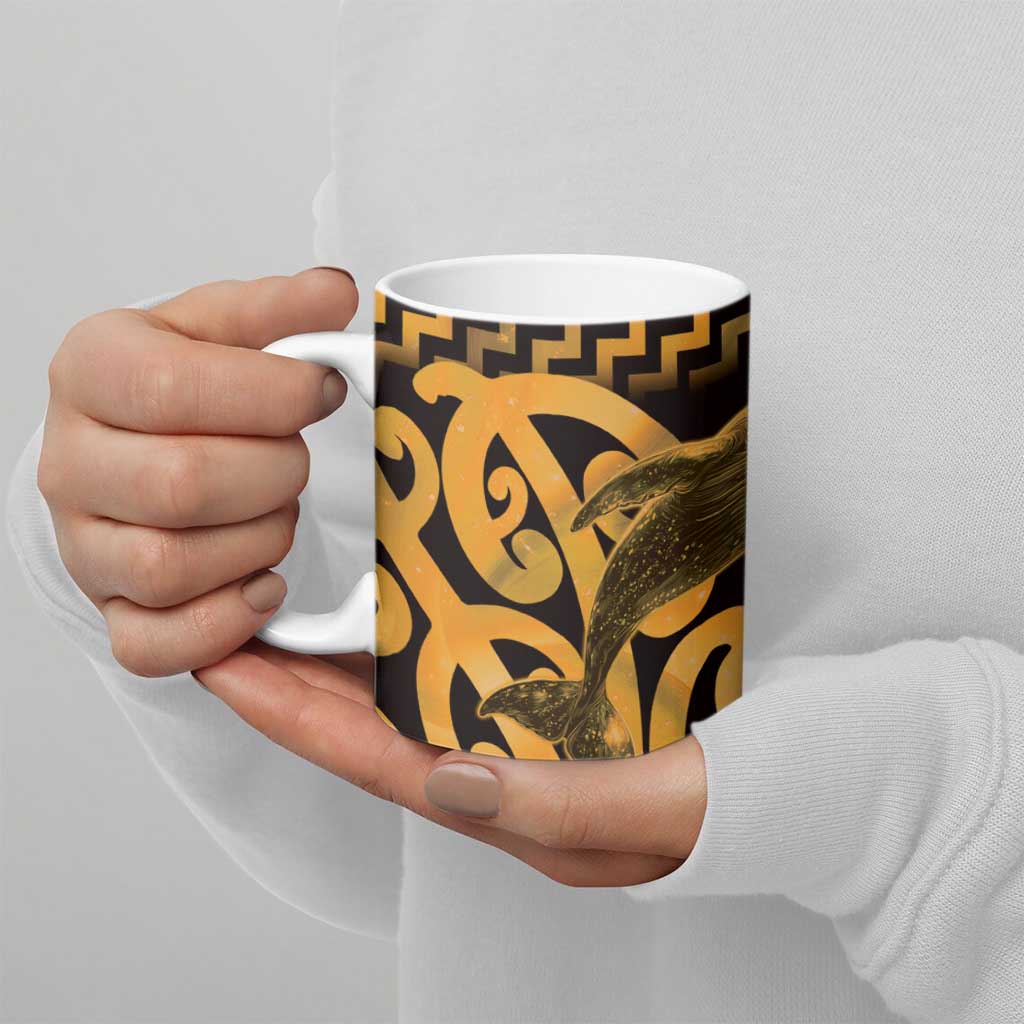 Humpback Whale Matariki New Zealand Ceramic Mug NZ Maori Paikea Poutama Luxury Gold LT14 - Polynesian Pride