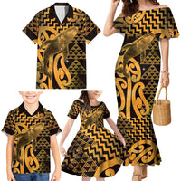 Humpback Whale Matariki New Zealand Family Matching Mermaid Dress and Hawaiian Shirt NZ Maori Paikea Poutama Luxury Gold