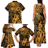 Humpback Whale Matariki New Zealand Family Matching Tank Maxi Dress and Hawaiian Shirt NZ Maori Paikea Poutama Luxury Gold LT14 - Polynesian Pride