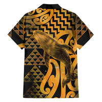 Humpback Whale Matariki New Zealand Family Matching Tank Maxi Dress and Hawaiian Shirt NZ Maori Paikea Poutama Luxury Gold LT14 - Polynesian Pride