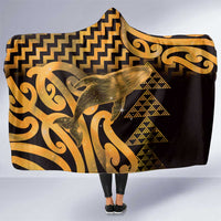 Humpback Whale Matariki New Zealand Hooded Blanket NZ Maori Paikea Poutama Luxury Gold