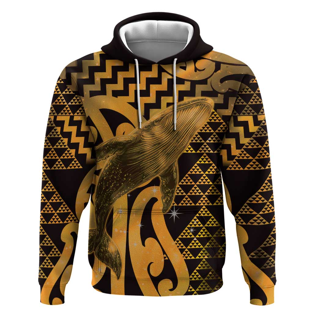 Humpback Whale Matariki New Zealand Hoodie NZ Maori Paikea Poutama Luxury Gold