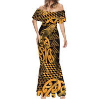 Humpback Whale Matariki New Zealand Mermaid Dress NZ Maori Paikea Poutama Luxury Gold