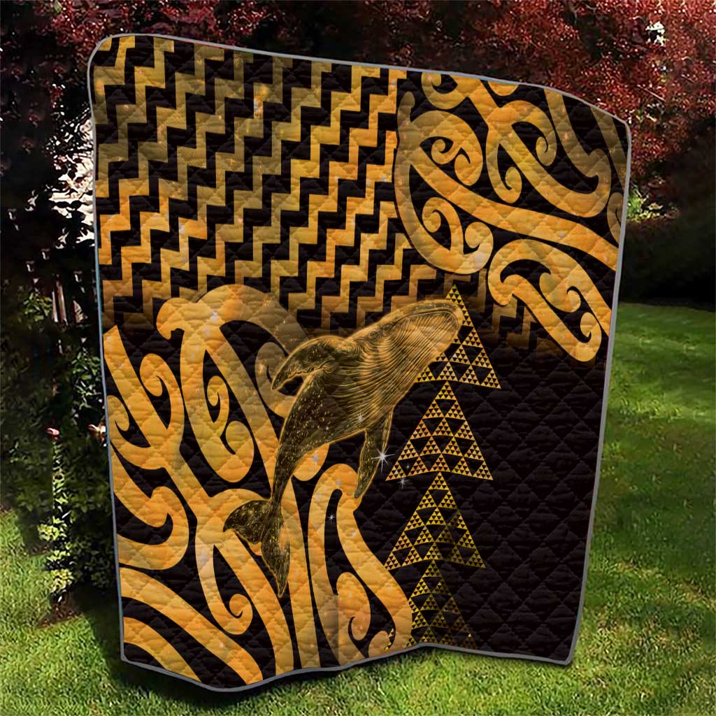 Humpback Whale Matariki New Zealand Quilt NZ Maori Paikea Poutama Luxury Gold