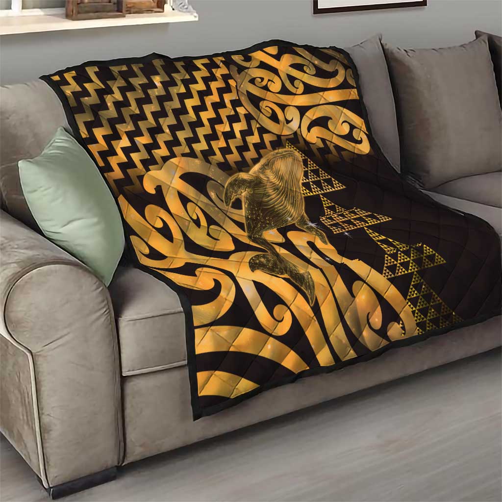Humpback Whale Matariki New Zealand Quilt NZ Maori Paikea Poutama Luxury Gold