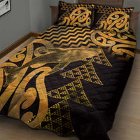 Humpback Whale Matariki New Zealand Quilt Bed Set NZ Maori Paikea Poutama Luxury Gold