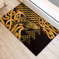 Humpback Whale Matariki New Zealand Rubber Doormat NZ Maori Paikea Poutama Luxury Gold