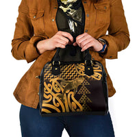 Humpback Whale Matariki New Zealand Shoulder Handbag NZ Maori Paikea Poutama Luxury Gold