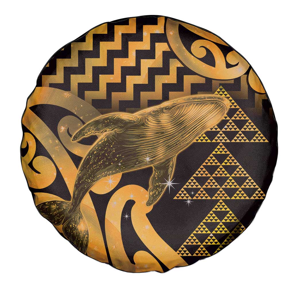 Humpback Whale Matariki New Zealand Spare Tire Cover NZ Maori Paikea Poutama Luxury Gold