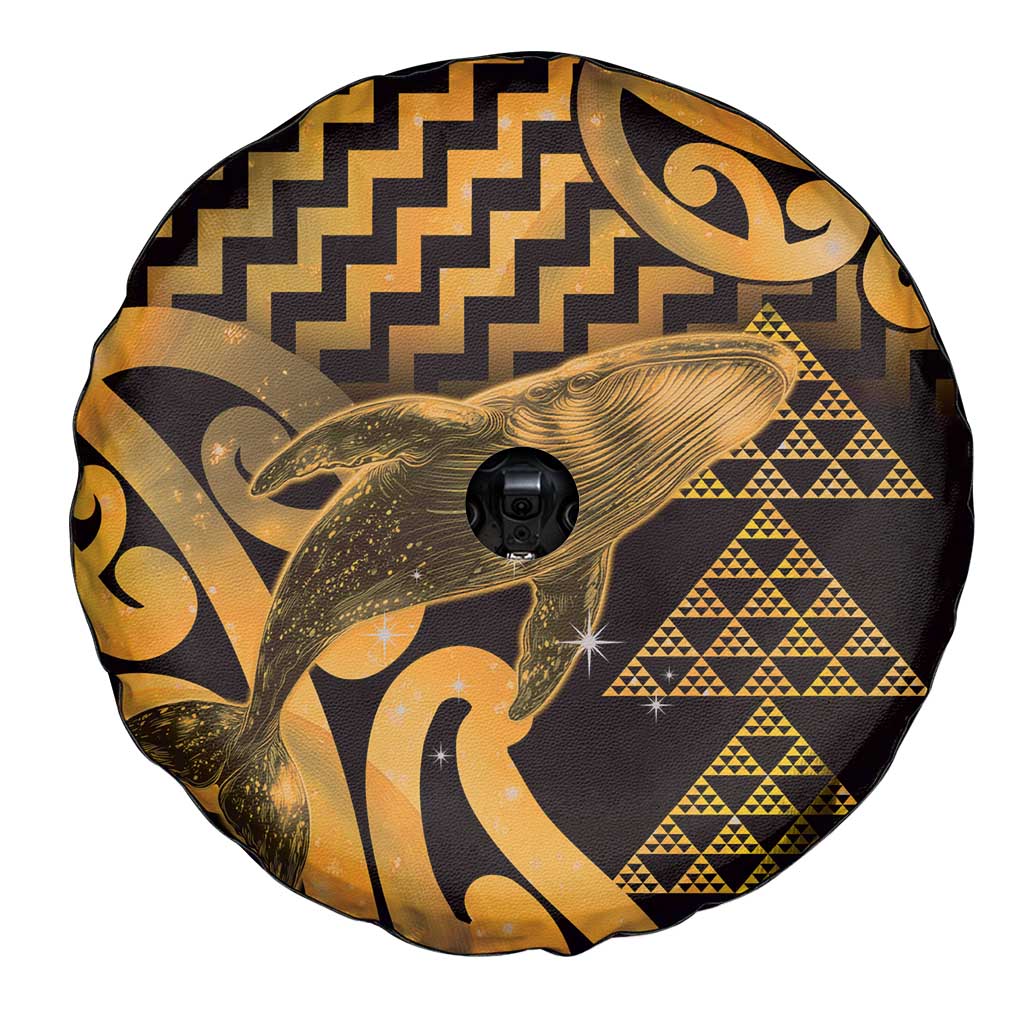 Humpback Whale Matariki New Zealand Spare Tire Cover NZ Maori Paikea Poutama Luxury Gold
