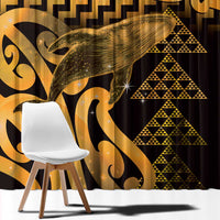 Humpback Whale Matariki New Zealand Window Curtain NZ Maori Paikea Poutama Luxury Gold LT14 - Polynesian Pride