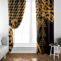 Humpback Whale Matariki New Zealand Window Curtain NZ Maori Paikea Poutama Luxury Gold LT14 - Polynesian Pride