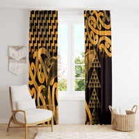 Humpback Whale Matariki New Zealand Window Curtain NZ Maori Paikea Poutama Luxury Gold LT14 - Polynesian Pride