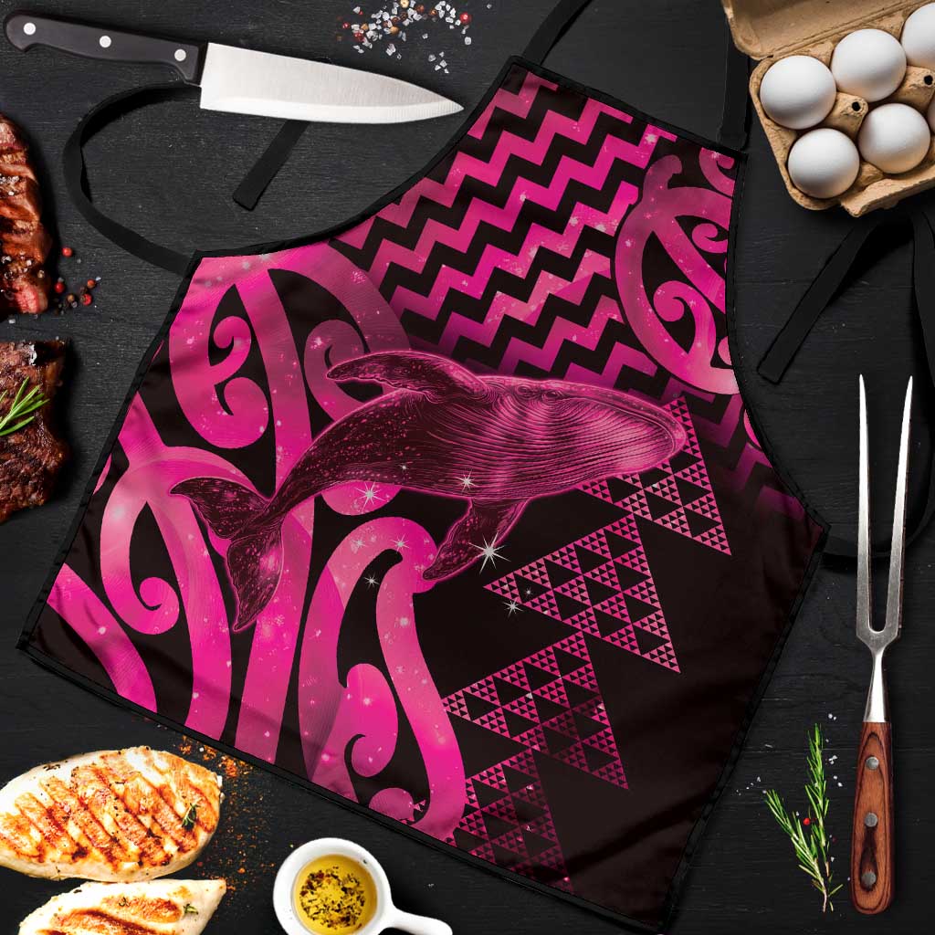 Humpback Whale Matariki New Zealand Apron NZ Maori Paikea Poutama Luxury Pink LT14 Pink - Polynesian Pride