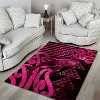 Humpback Whale Matariki New Zealand Area Rug NZ Maori Paikea Poutama Luxury Pink