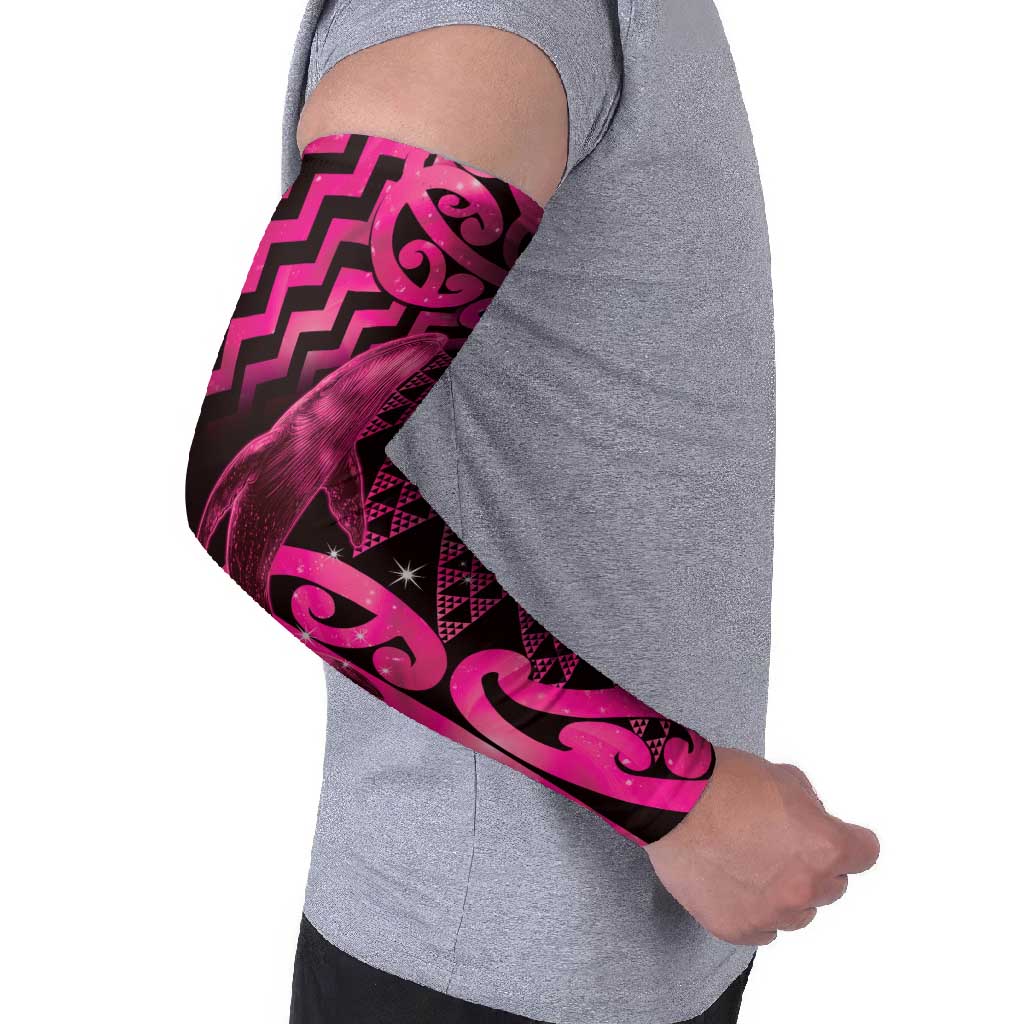 Humpback Whale Matariki New Zealand Arm Sleeves NZ Maori Paikea Poutama Luxury Pink