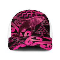 Humpback Whale Matariki New Zealand Baseball Net Cap NZ Maori Paikea Poutama Luxury Pink LT14 One Size White Pink - Polynesian Pride