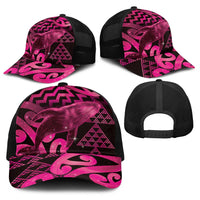 Humpback Whale Matariki New Zealand Baseball Net Cap NZ Maori Paikea Poutama Luxury Pink LT14 - Polynesian Pride