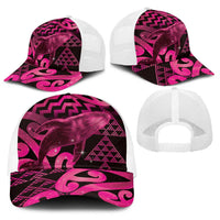 Humpback Whale Matariki New Zealand Baseball Net Cap NZ Maori Paikea Poutama Luxury Pink LT14 - Polynesian Pride