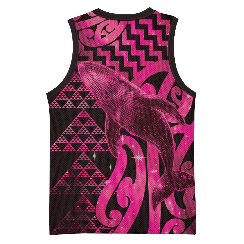 Humpback Whale Matariki New Zealand Basketball Jersey NZ Maori Paikea Poutama Luxury Pink