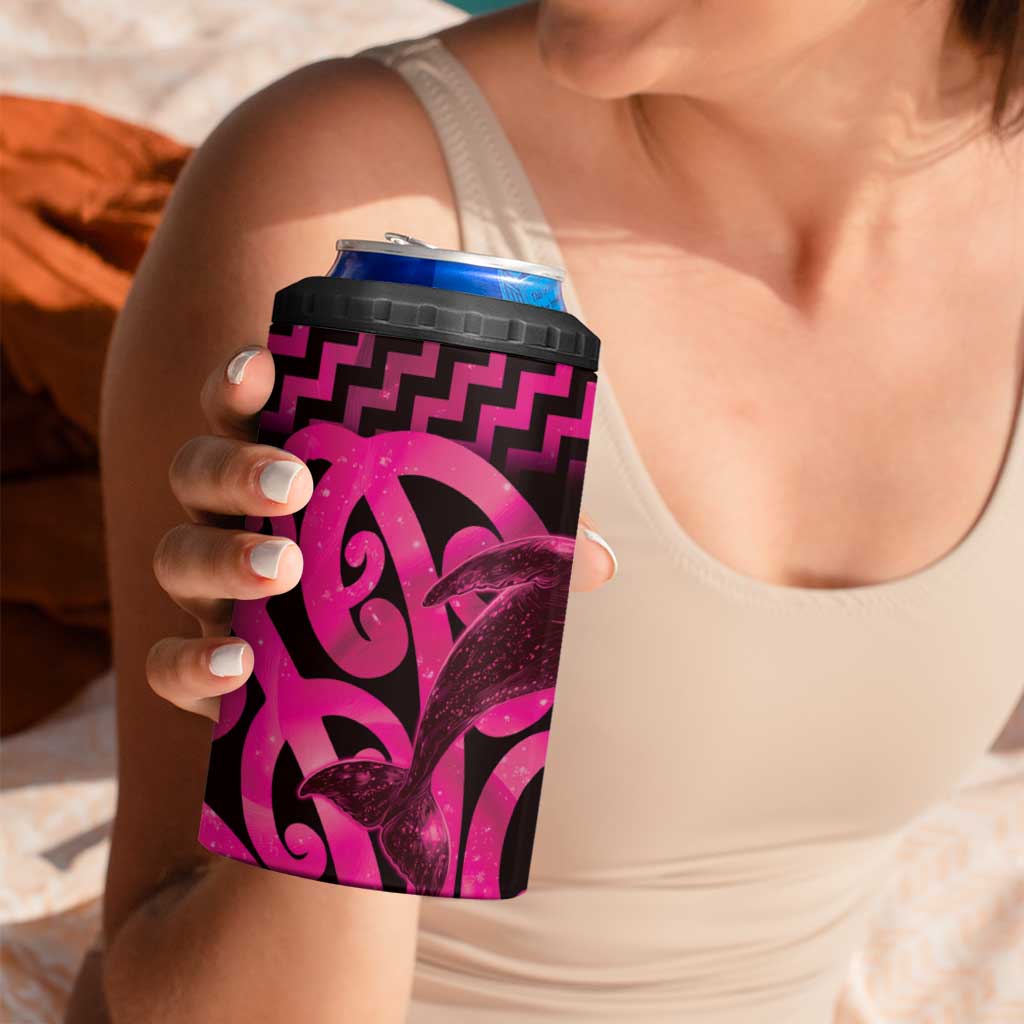 Humpback Whale Matariki New Zealand 4 in 1 Can Cooler Tumbler NZ Maori Paikea Poutama Luxury Pink