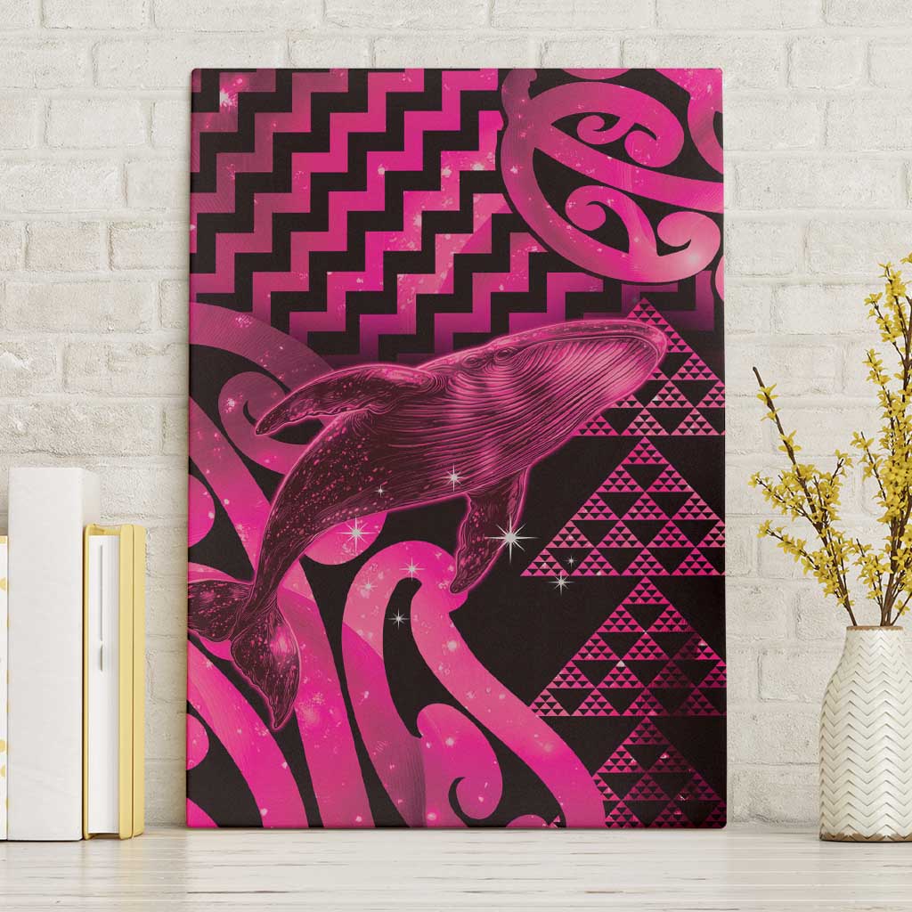 Humpback Whale Matariki New Zealand Canvas Wall Art NZ Maori Paikea Poutama Luxury Pink