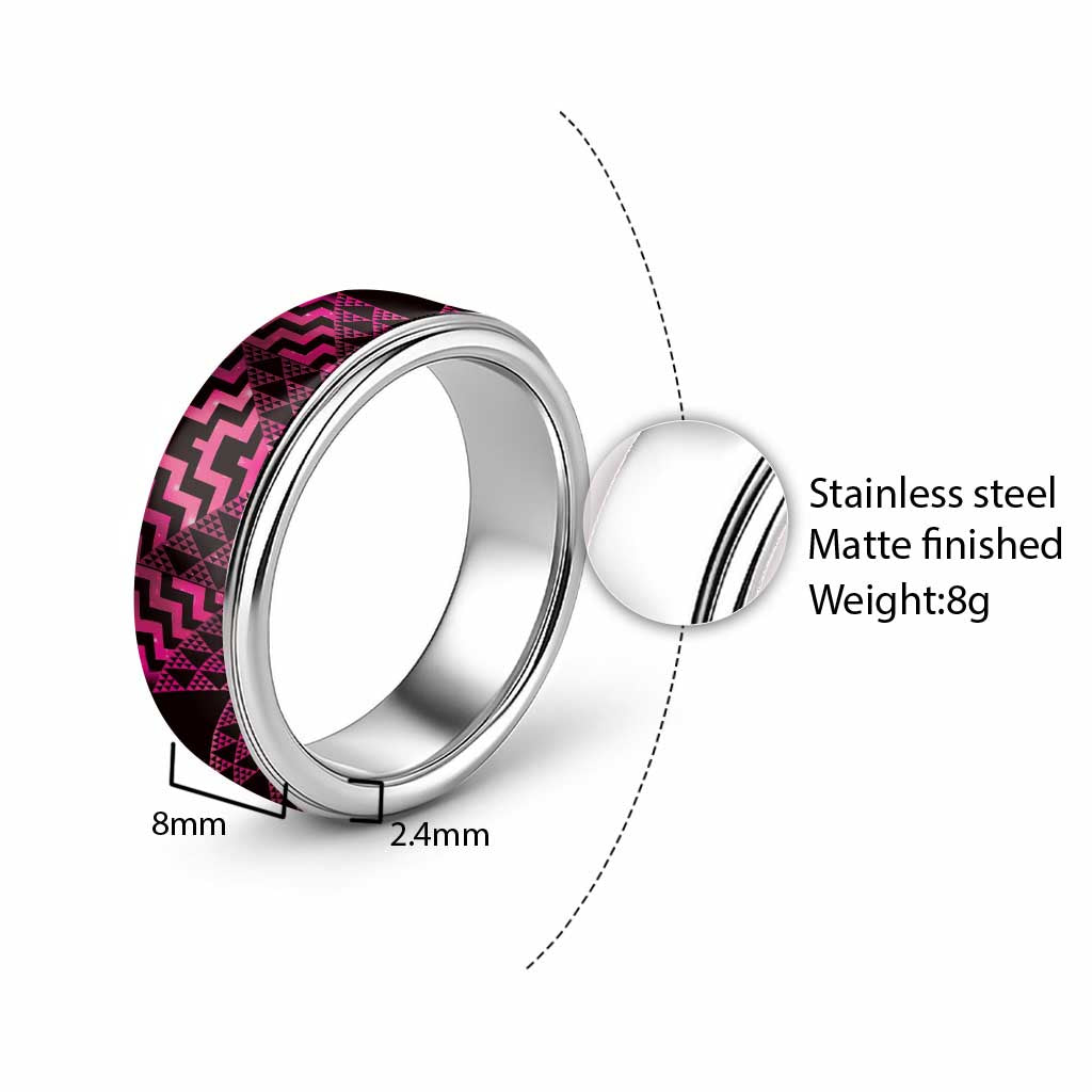 Humpback Whale Matariki New Zealand Classic Ring NZ Maori Paikea Poutama Luxury Pink LT14 - Polynesian Pride