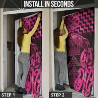 Humpback Whale Matariki New Zealand Door Cover NZ Maori Paikea Poutama Luxury Pink