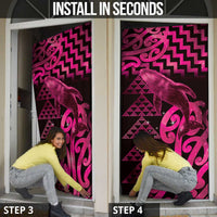 Humpback Whale Matariki New Zealand Door Cover NZ Maori Paikea Poutama Luxury Pink