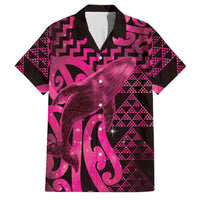 Humpback Whale Matariki New Zealand Family Matching Long Sleeve Bodycon Dress and Hawaiian Shirt NZ Maori Paikea Poutama Luxury Pink