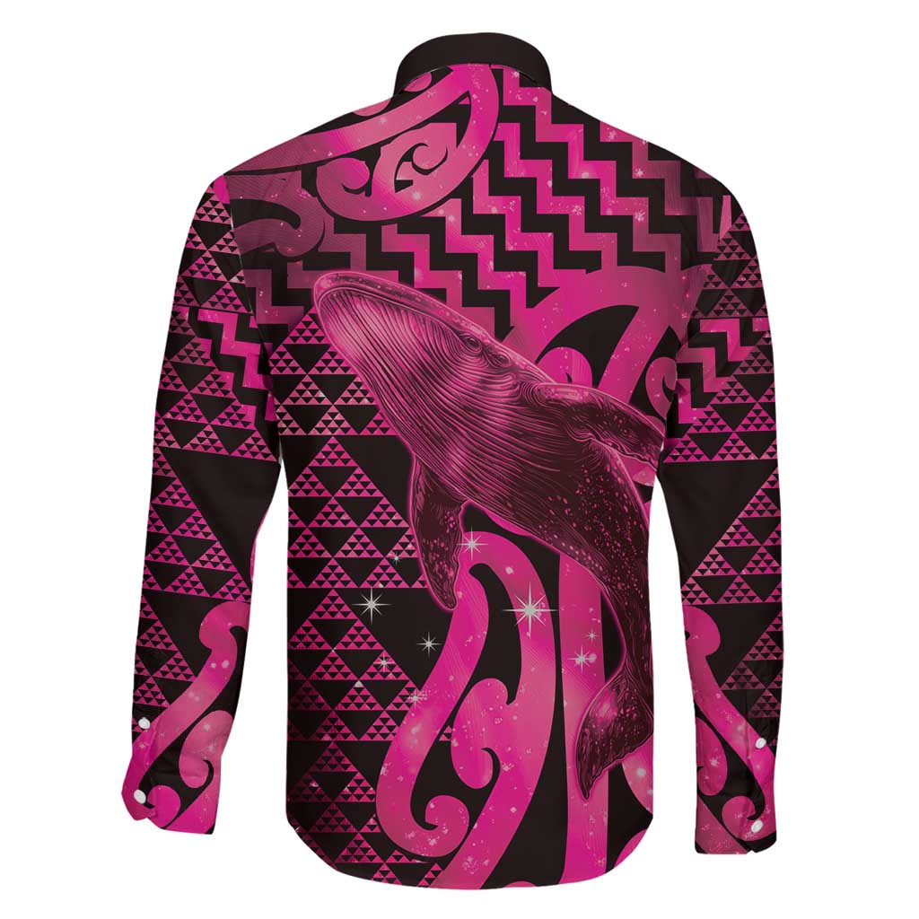Humpback Whale Matariki New Zealand Family Matching Puletasi and Hawaiian Shirt NZ Maori Paikea Poutama Luxury Pink