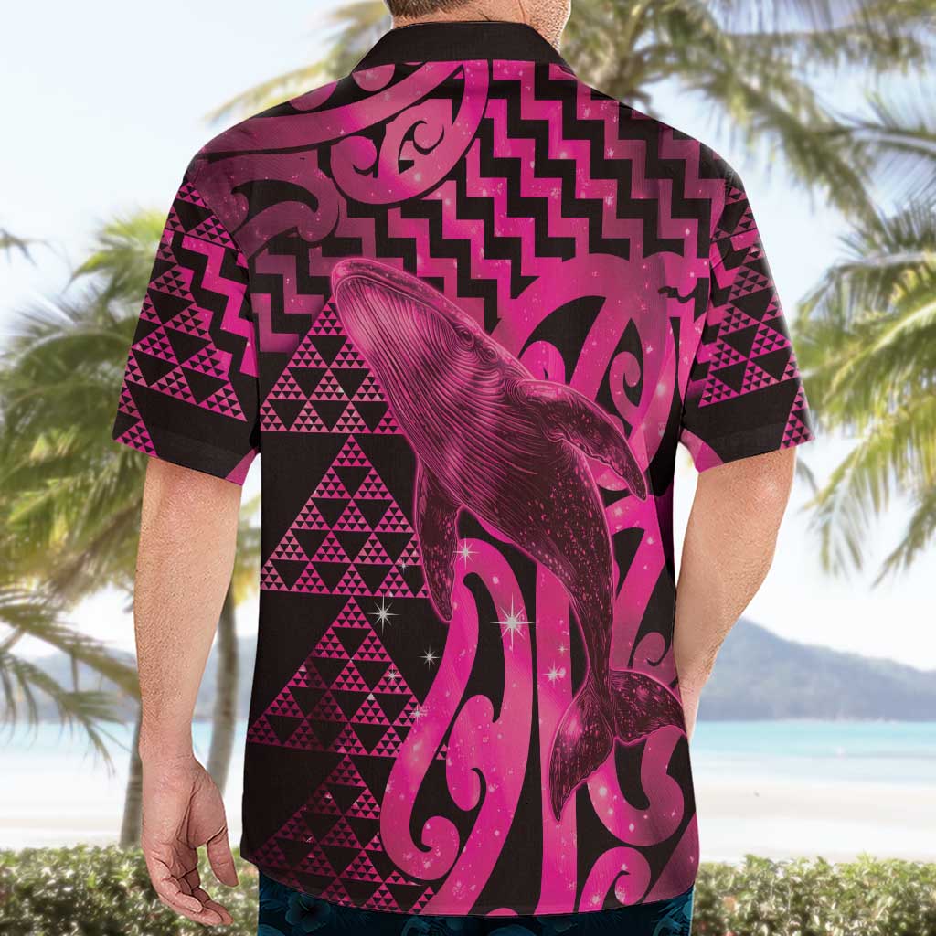 Humpback Whale Matariki New Zealand Hawaiian Shirt NZ Maori Paikea Poutama Luxury Pink